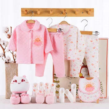 

18 pcs/set baby winter Newborn Baby suit clothes cotton Infant christmas outfits boy girl pants warm gift