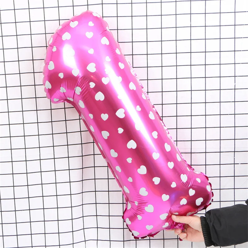 

1pc 30inch Number Balloon Printing Birthday Party Decorations Supplies Pink Blue Foil Balloons Baby 1st Birthday Girl Boy Kids
