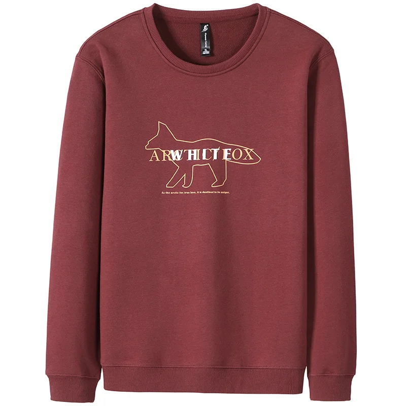 AWY906370 wine red Пионерский лагерь новые осенне-зимние модные мужские толстовки повседневная хлопковая толстовка утепленный флис мужский пуловер спортивный костюм мужская толстовка с округлым вырезом - Цвет: AWY906370 wine red