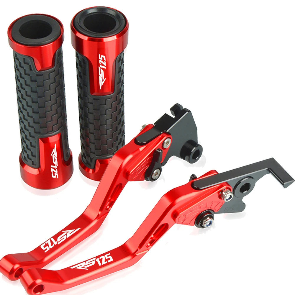 

Motorcycle Accessorie Short Brake Clutch Levers Handlebar Hand Grips With Logo For APRILIA RS125 RS 125 2006 2007 2008 2009 2010