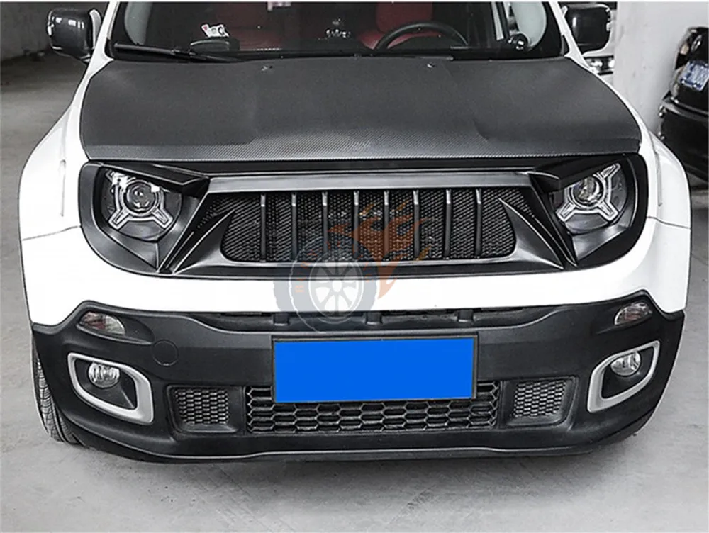 Angry Birds стильная решетка ABS для Jeep Renegade- черная сотовая сетка гоночная решетка передний бампер отделка автомобиля Стайлинг запчасти