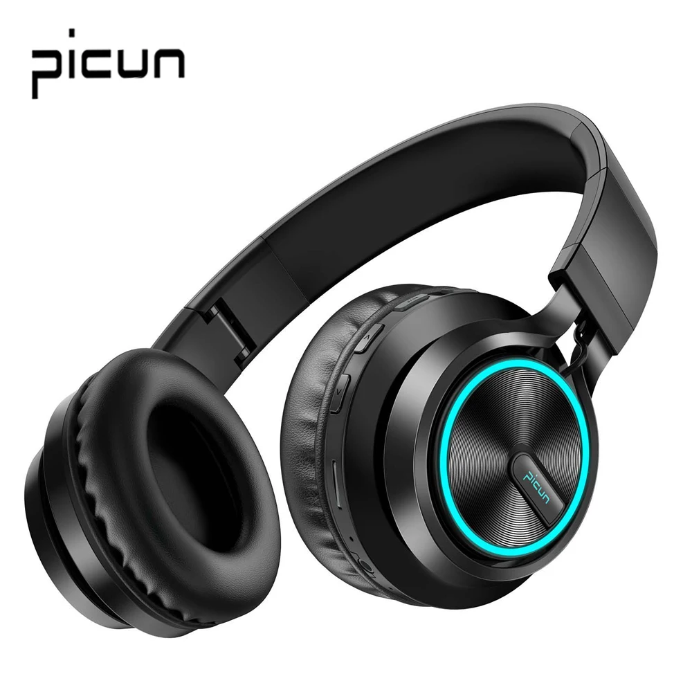 Беспроводная гарнитура Picun B6 20H Playtime Bluetooth наушники складной светодиодный стерео