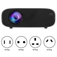 W90 портативный 3D светодиодный hd-проектор 720p версия зеркального видеопроектора Черный 100 V-240 V портативный проектор