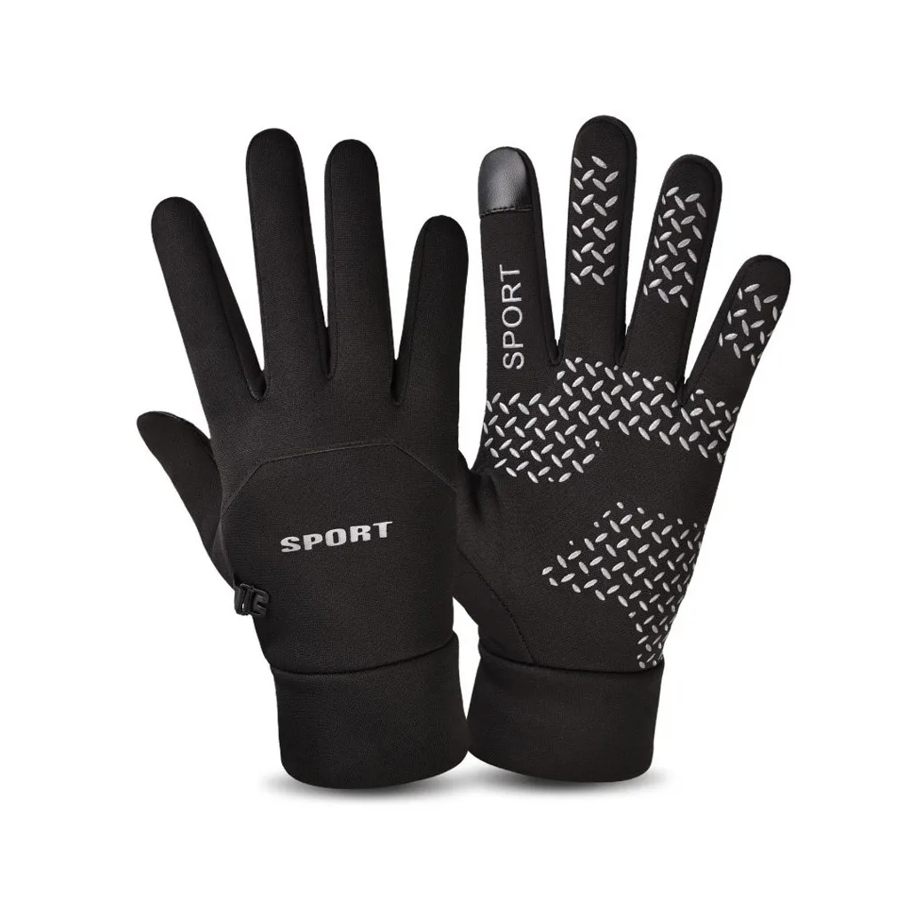 Мужские теплые зимние перчатки с сенсорным экраном, водонепроницаемые бархатные перчатки для велоспорта и спорта на открытом воздухе Guantes Termicos Hombre E