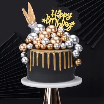 

5 Pcs Cake Balloon Topper Lovely Gold Silver Ball Cake Topper Set Birthday Party Cupcake Decoration Baby Shower Wedding Decor