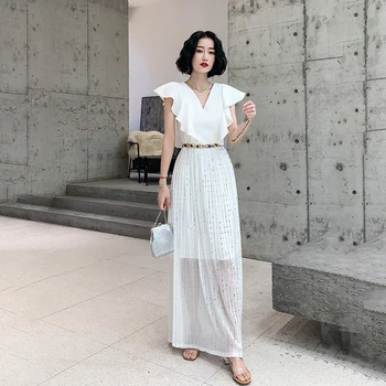 

Formal Party Gown For Sexy Lady Persepective Lace Chinese Dress White Noble Evening Party Cheongsam Ruffle Elegant VestidosQipao