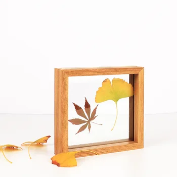 

Quality Wood Double Sided Glass Photo Frame Simple Plant Specimens Frame Home Decor Photo Frames Ornaments Decoration Crafts