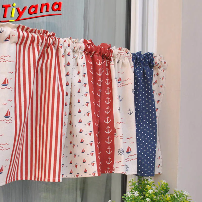

Striped Curtains for Kitchen Polka Dot Curtains for Small Window Blue/Red Splice Curtains for Bay Window Navy Curtain WH051#40