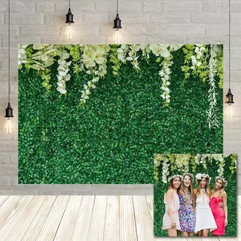

Avezano Spring Green Leaf Flower Baby Shower Birthday Party Backdrop Photo Background Custom Photography Studio
