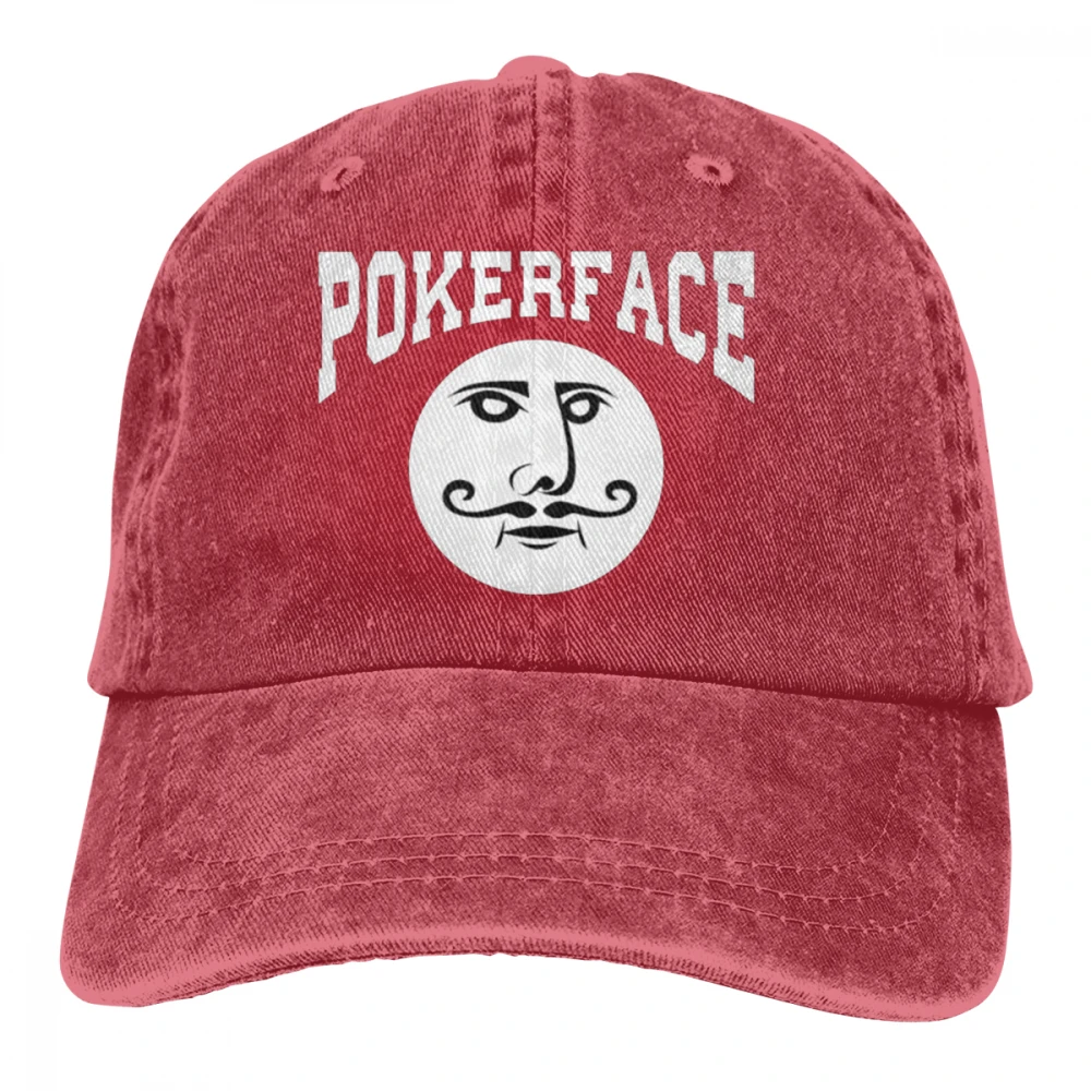 Poker Face Casquette черные унисекс Мужские Женские джинсовые бейсболка с ремешком кепки Регулируемая шляпа для гольфа папа