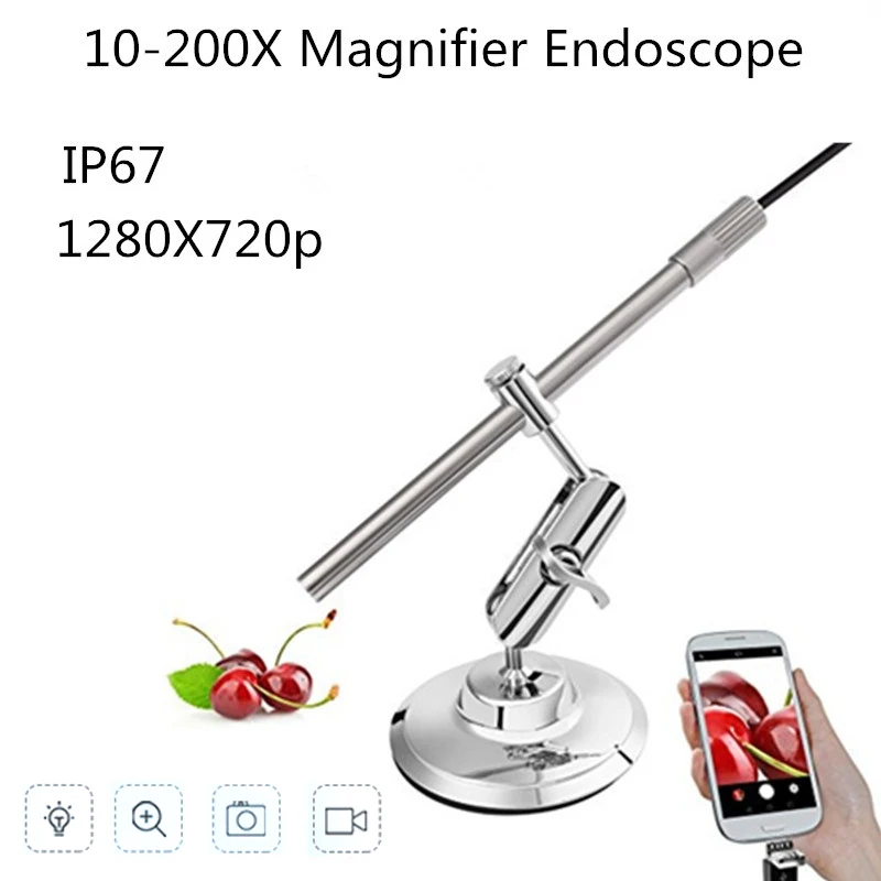 

2-in-1 TPC microscope Endoscope Camera HD camera endoscope with bracket for Android system 4.4 and above with OTG function