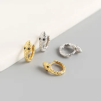 

Explosion S925 Silver color Earrings Creative Snake Earrings Personality Inlaid Zircon Cool Style Charm Women's Jewelry