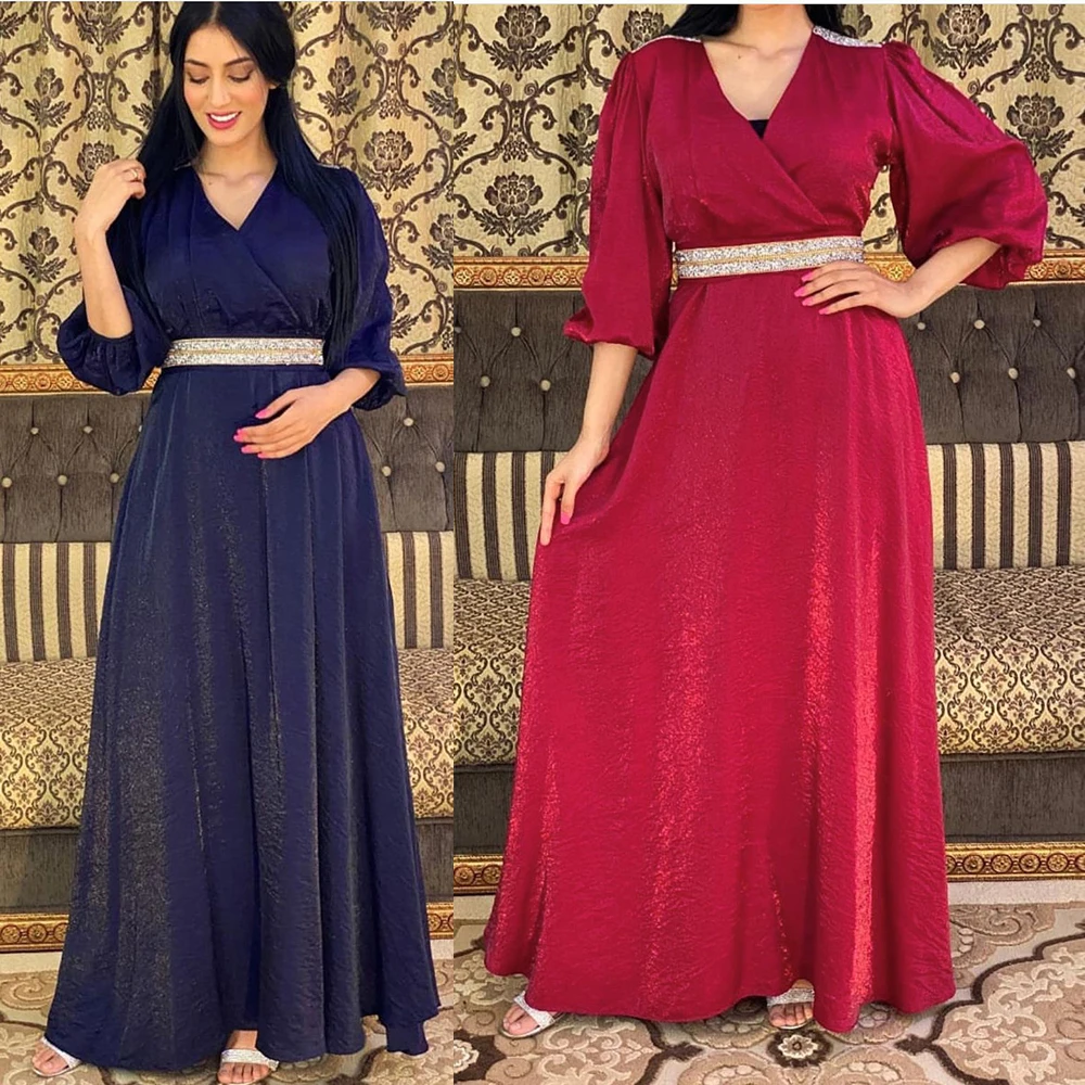 

MD Muslim Fashion Abayas For Women France Velvet Long Dress Evening Party Gowns Dubai Turkish Caftan Marocain European Clothing