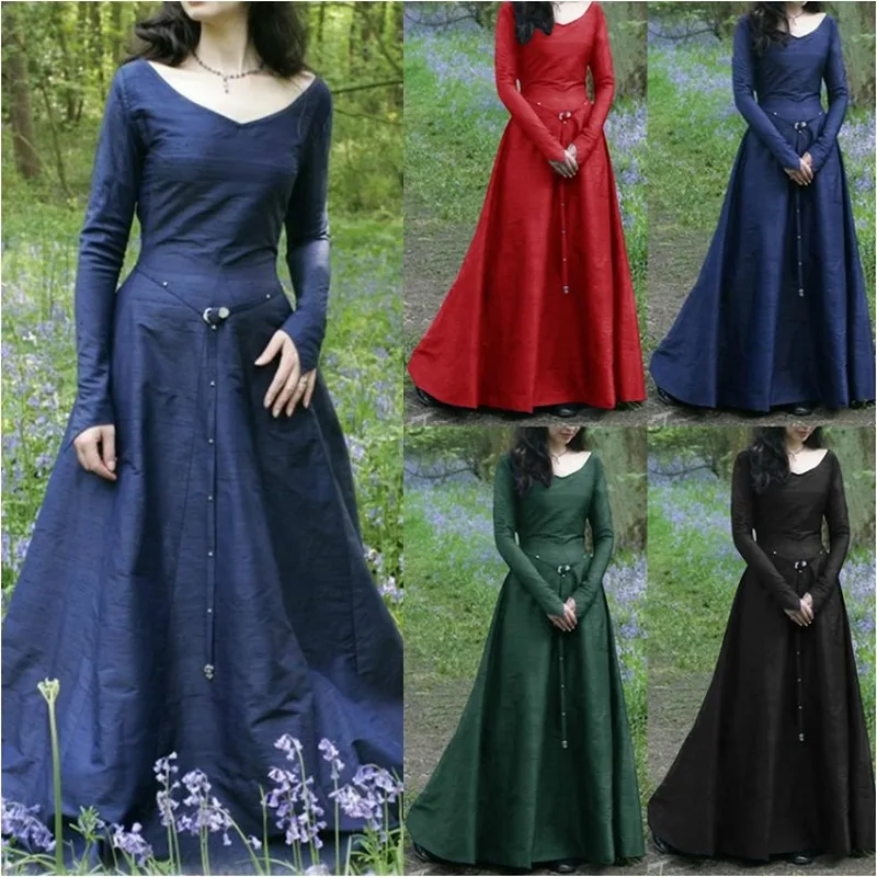 

European Medieval Elf Cosplay Costumes Woman Princess Party Formal Dress Renaissance Masquerade Victorian Carnival Noble Outfits