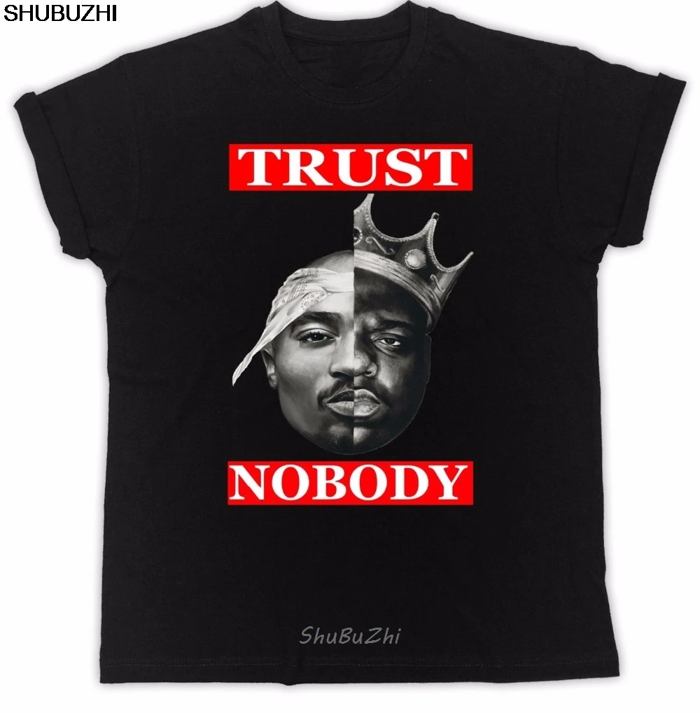 Мужская хлопковая футболка с коротким рукавом 2Pac Trust Nobody модная Топы одежда