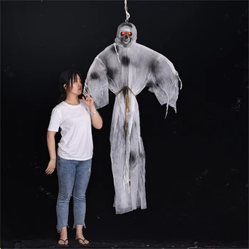 

Halloween Props Bright Eyes Bar Club Horror Halloween Doll Decoration Electric Creepy Scary Halloween Ghost Grim Reaper Ghost