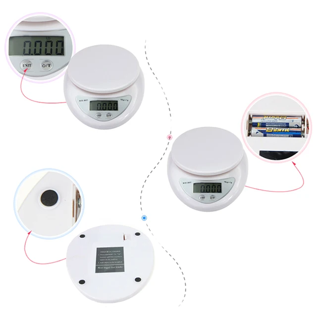 5 Kg/1G Pontos Konyha Digitális Led Elektronikus Méretű Élelmiszer -Mérő Szerszám Kerek Konyhai Skála 2020 - Image 4