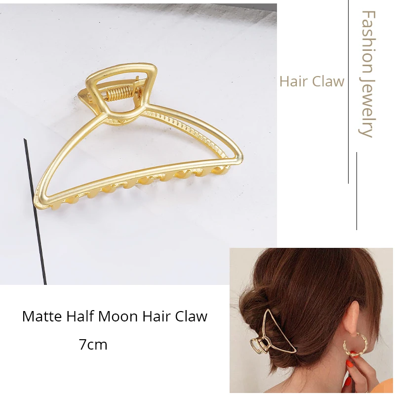 head accessories female Korean Metal Geometric Hair Claw Barrettes Elegant Hair Clip Crab for Women Hollow Out Hairpin Headwear Girl Hair Accessories wide headbands for women Hair Accessories