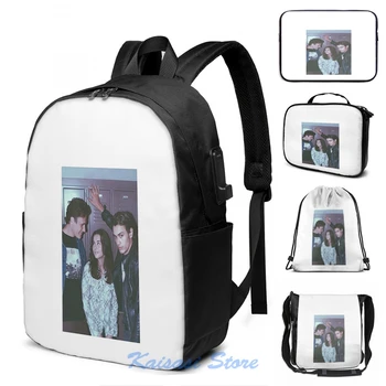 

Funny Graphic print freaks and geeks USB Charge Backpack men School bags Women bag Travel laptop bag