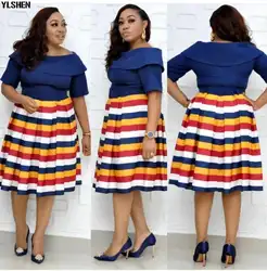 Новые африканские платья для женщин Базен полоса африканская одежда модный дизайн Африка платье Дашики Анкара платья Одежда для леди