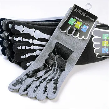 

Hot sale! men five fingers socks 5pairs/lot autumn-winter black cotton sock male and men's breathable hip hop toe socks