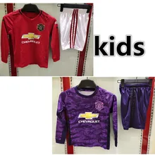 Детский комплект, футболка с длинным рукавом для футбола «Манчестера», «Юнайтед», LINGARD RASHFORD MARTIAL POGBA, Детский комплект, футболка для футбола