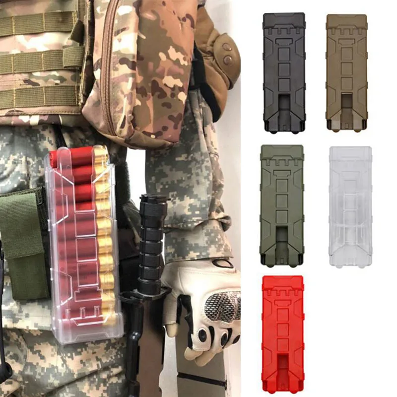 

Tactical Shotgun Ammo Bag 10 Rounds Reload Holder Molle Mag Pouch for 12 Gauge Magazine Ammo Cartridge Holder Magazine Box