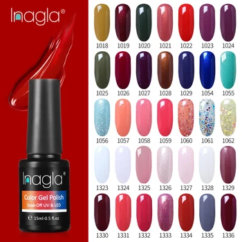 

Inagla 15ml Gel Polish UV LED Nail Varnish For Manicure 241 Colors Gel Lacquer Semi Permanent Gel Paint Nail Art Design Tools