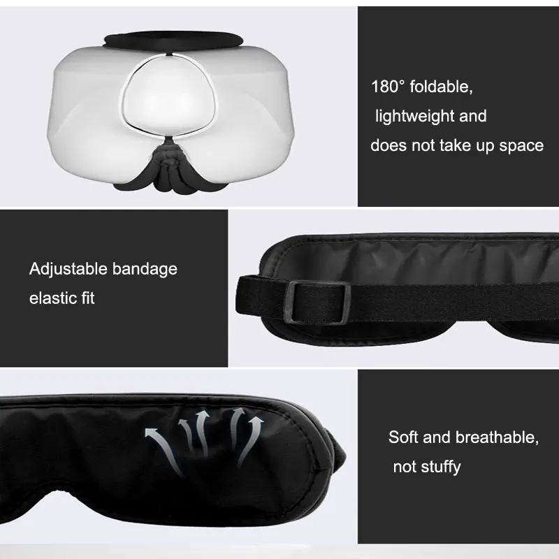 Беспроводная Bluetooth горячая маска для глаз зарядка умный массажер для глаз Электрический массажер для глаз защита для глаз 1200 мАч