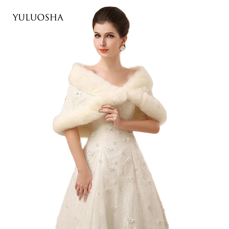 Осенняя Свадебная шерстяная шаль YULUOSHA для невесты свадебное платье плюшевая