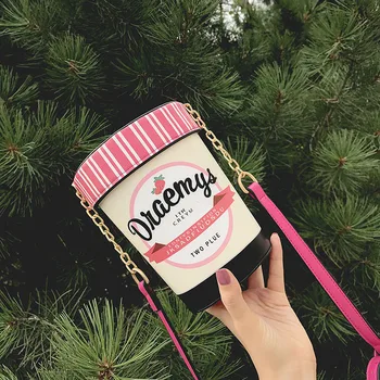 

2020 Bucket Small Bag Strawberry Ice Cream Women's Bag Harajuku Style Chain Shoulder Messenger Bag