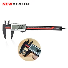 

NEWACALOX Touch Digital Caliper Carbon Fiber Ruler Extra Large LCD Screen Inch/Metric Conversion 0-6 Inch/150 mm Measuring Tool