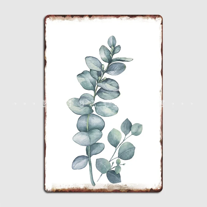 

Eucalyptus Twig Metal Sign Cinema Kitchen Cinema Vintage Plaques Tin Sign Posters