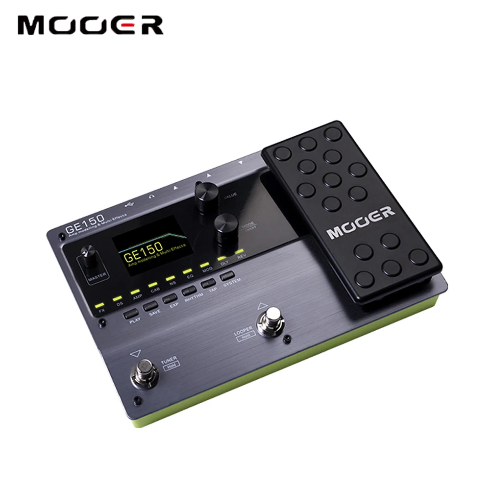 Mooer GE150 мульти процессор эффектов цифровой ламповый усилитель моделирование гитары педаль петля(80 s) 55 высокое качество AMP модели 151 эффектов