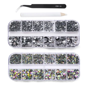 

2 Tools Plus 4000pcs Hot Fix Rhinestones With Hotfix Crystal Glass Iron On Rhinestones for Wedding Dress