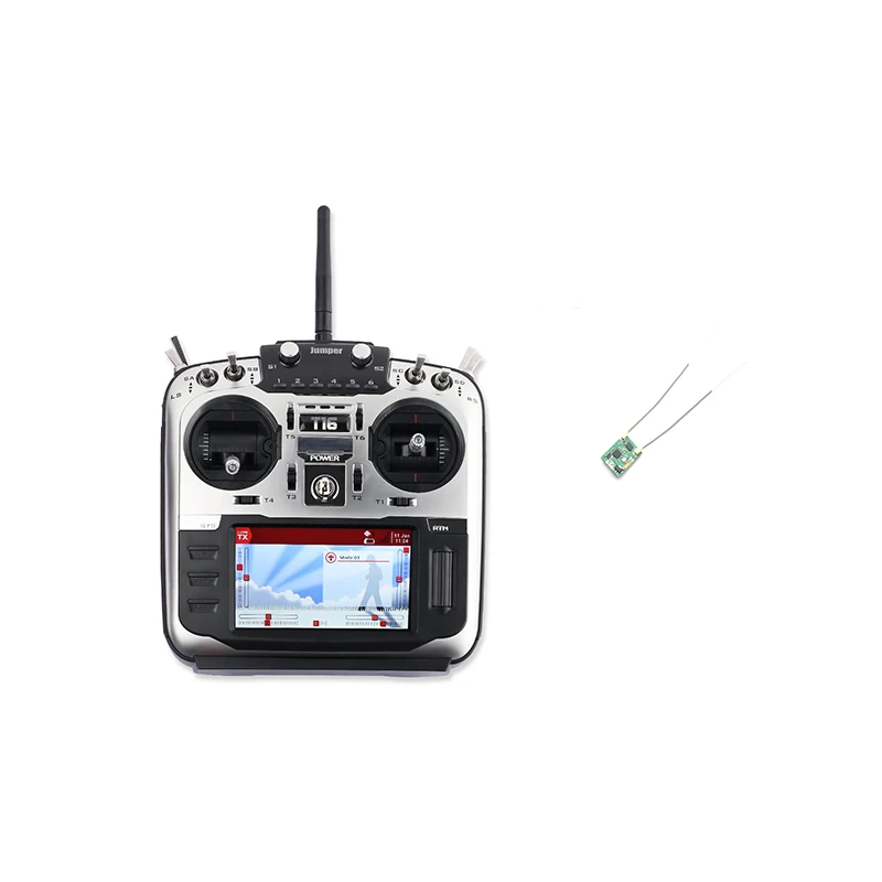 Jumper T16 Pro Hall Gimbal с открытым исходным кодом мульти-протокол внутренний модуль 2,4G 16CH 4," ЖК-радио передатчик R1F приемник
