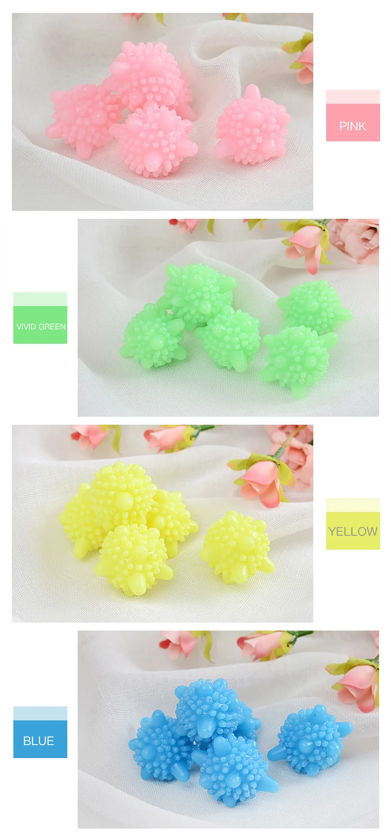 Couleur 10 pcs Couleur Mélange Boule à Solide Lessive En forme d