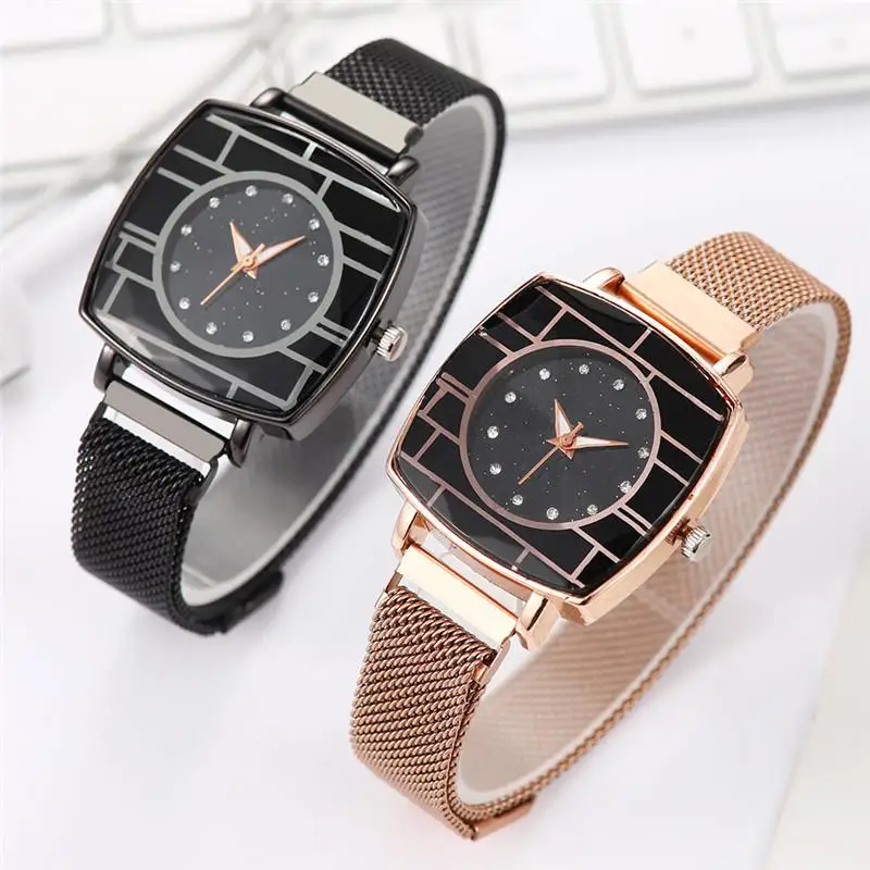

Women Watches Luxury Square Lattice Gold Ladies Wrist Watches Magnetic Women Bracelet Watch for Female Clock Relogio Feminino