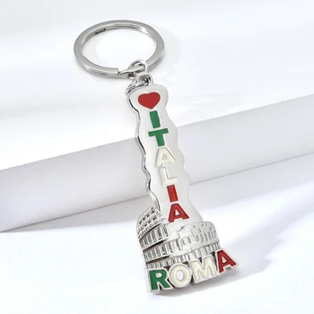 

Vicney Italy Roma Key Chain Rotatable Colosseum Pendant Keychain For Friends Zinc Alloy Italy Travel Souvenir Keyring