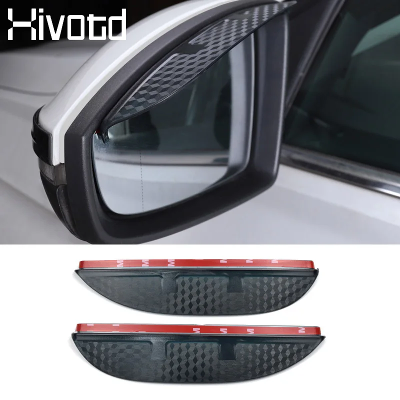 

Hivotd For Skoda Kodiaq Car Rearview Mirror Rain Shade Rainproof Blades Rain Eyebrow Visor Cover Auto Accessories 2017 2018 2019