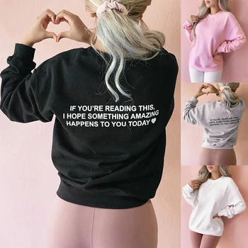 

Korean Basic Hoodies Women Streetwear Female Autumn Solid Color Hoodies Casual Sweatshirt Hip Pop Tops Letter Print Pullovers