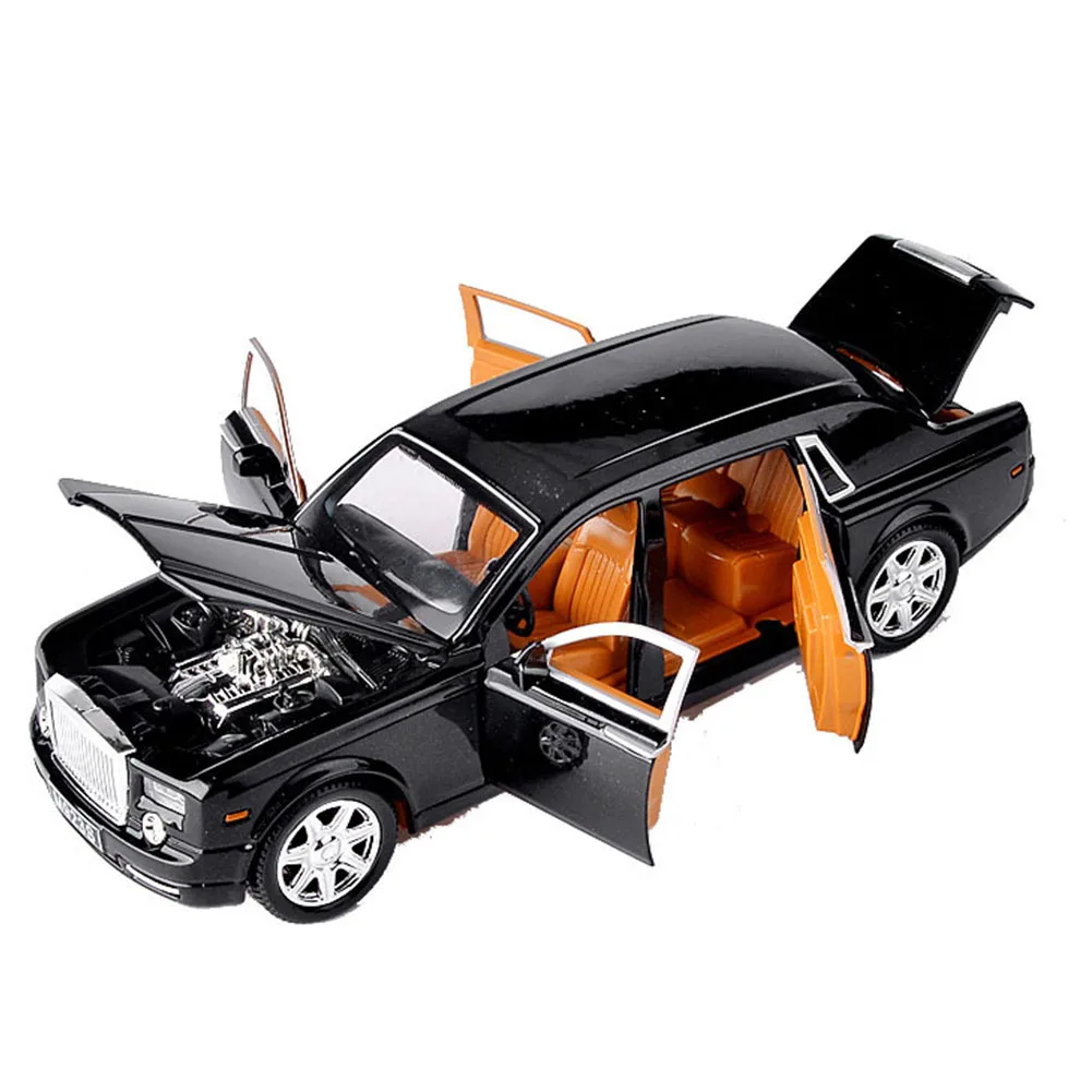 

Scale 1:24 Alloy Model Diecast Light Music Pull Back 4 Doors Open Car Toys For Children Hot Weels Pagane Kids Toy Ferra Wheel