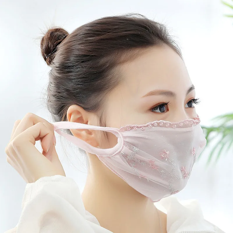 Маска женская Солнцезащитная из искусственного шелка с цветочным принтом и