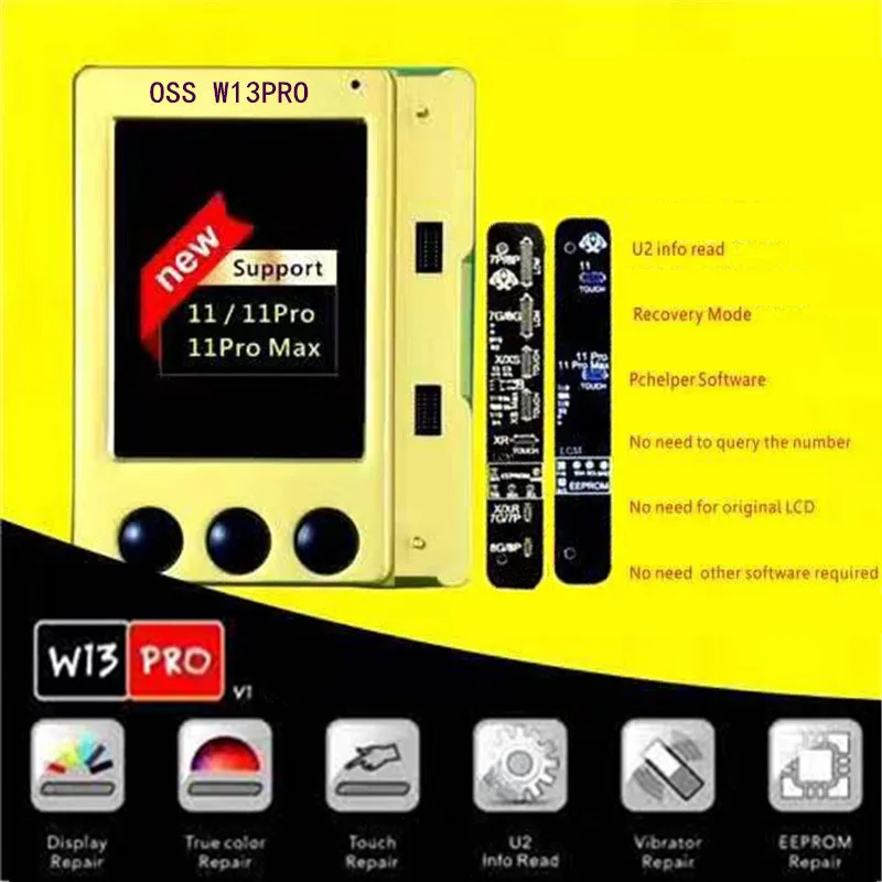 7 to 11 pro max W13 pro, ЖК-светильник, датчик окружающей среды, вибратор, ремонт, ip-дисплей, EEPROM, программатор для iPhone 7-XS/XSM XR 11 pro, max Chip compiler - Цвет: 7 to 11 pro max