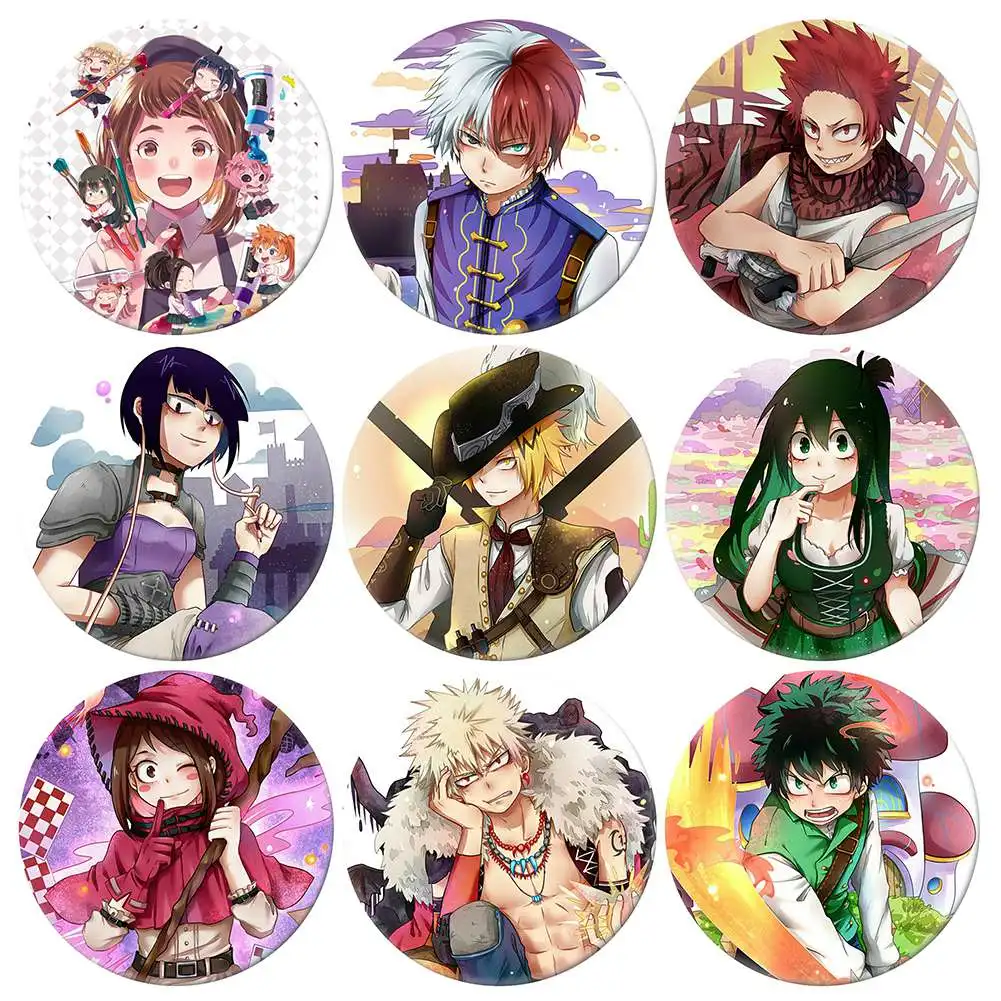 WerNerk Anime My Hero Academia Cosplay Badge Cartoon Boku no Hero Academia Brooch Pins Izuku Collection Bags Button Badges for Backpacks 2