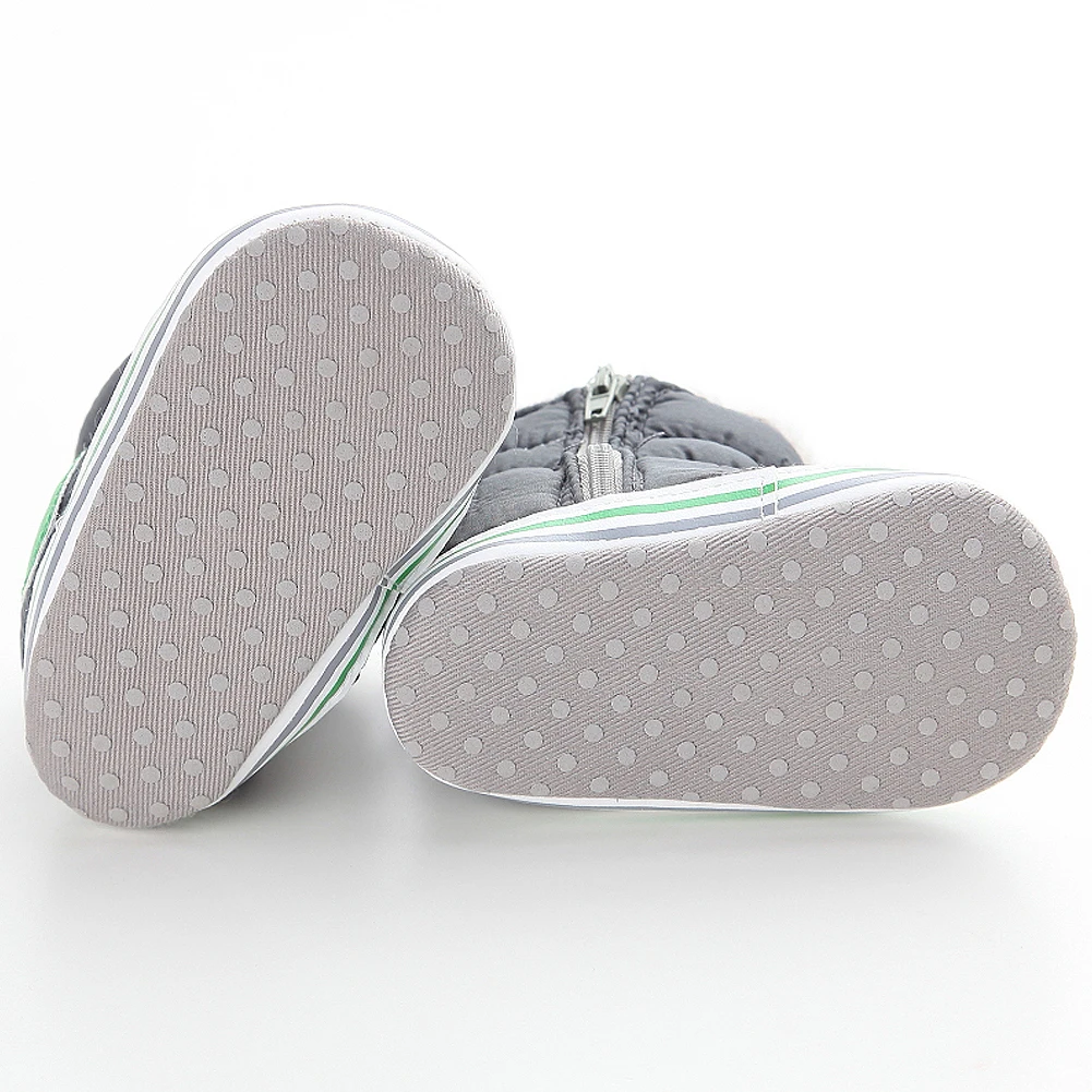 Модная обувь для маленьких мальчиков нескользящая Мягкая обувь с подошвой для кроватки зимние теплые бархатные ботинки для новорожденных