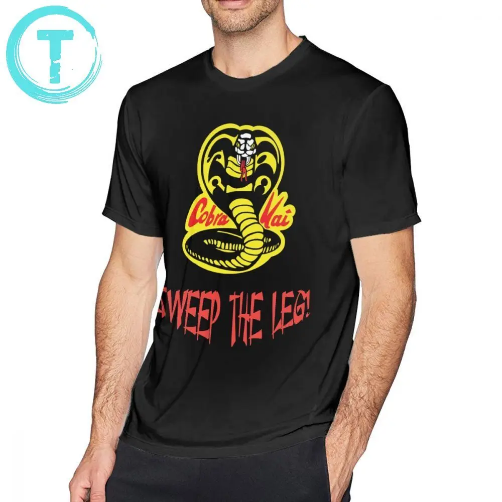 Cobra Kai T Shirt - Sweep The Leg Karate Kid T-Shirt Short-Sleeve Print Tee Awesome Oversize Man Fashion Tshirt |