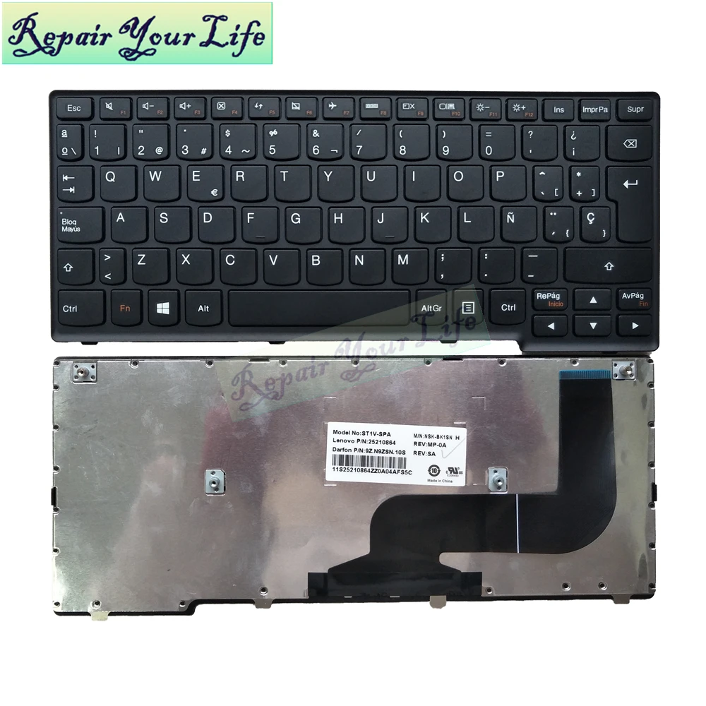 Клавиатура для ноутбука SP с испанской раскладкой lenovo YOGA 11S S210 S210T S210T-CON 9Z.N9ZSN.10S 25210864