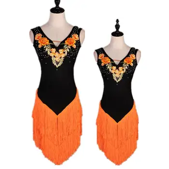 

Mother Daughter Tassel Dress Mom Girl Latin Salsa Tango Cha Cha Rumba Samba Dance Dresses Women Kids Girls Match Dancing Wear