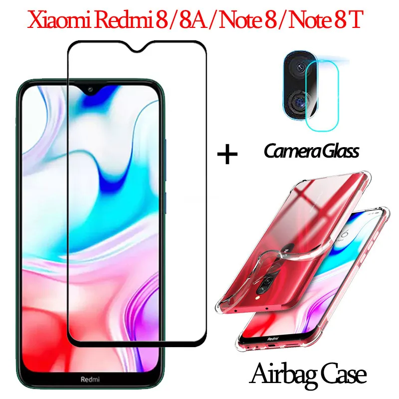

3-in-1 Funda,Case + Tempered Glass for Xiaomi-Redmi-8 Note 8T Screen Protector redmi 8 a LensGlass Sticker redmi8 xiomi 8t 2020
